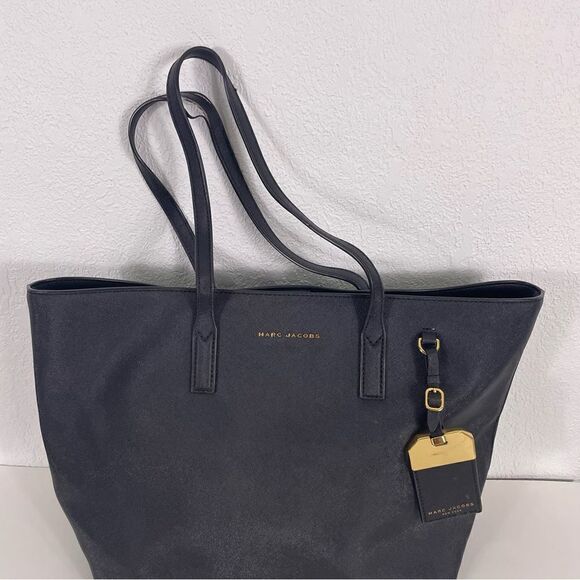 Marc Jacobs Collection Black Leather Large Tote Purse - Picture 3 of 7